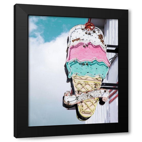Retro Ice Cream Black Modern Wood Framed Art Print with Double Matting by Delimont, Danita