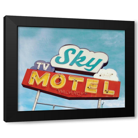 Sky Motel Black Modern Wood Framed Art Print with Double Matting by Delimont, Danita