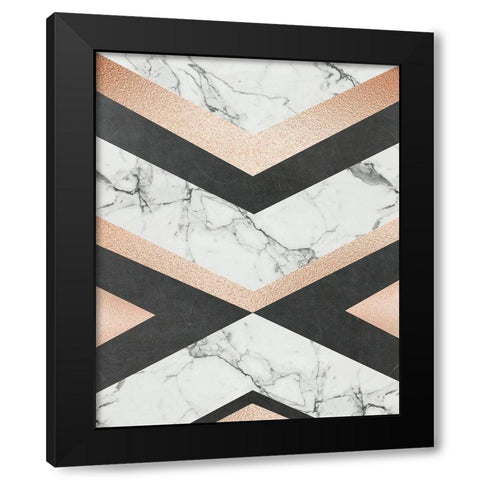 Geo Glam Black Modern Wood Framed Art Print by Murray, Amanda