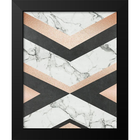 Geo Glam Black Modern Wood Framed Art Print by Murray, Amanda