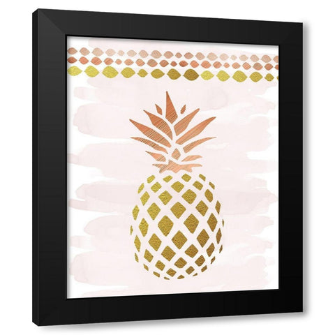 Glam Pineapple Black Modern Wood Framed Art Print by Murray, Amanda