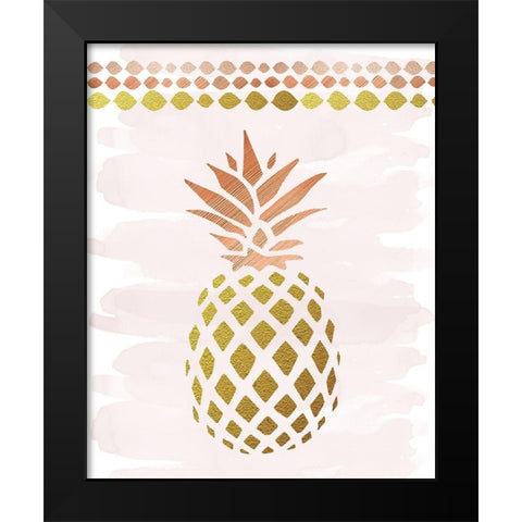 Glam Pineapple Black Modern Wood Framed Art Print by Murray, Amanda