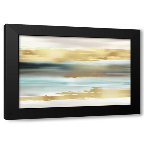 Golden Sunset Black Modern Wood Framed Art Print by Nan