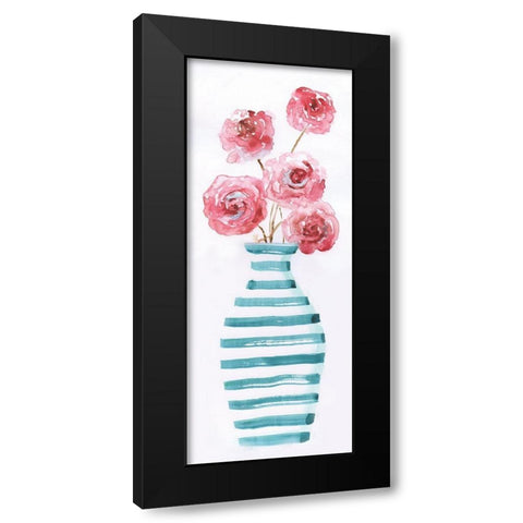 Flower Fun I Black Modern Wood Framed Art Print with Double Matting by Nan