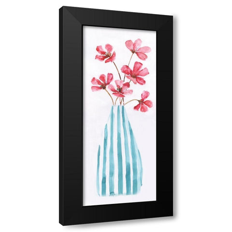 Flower Fun II Black Modern Wood Framed Art Print by Nan