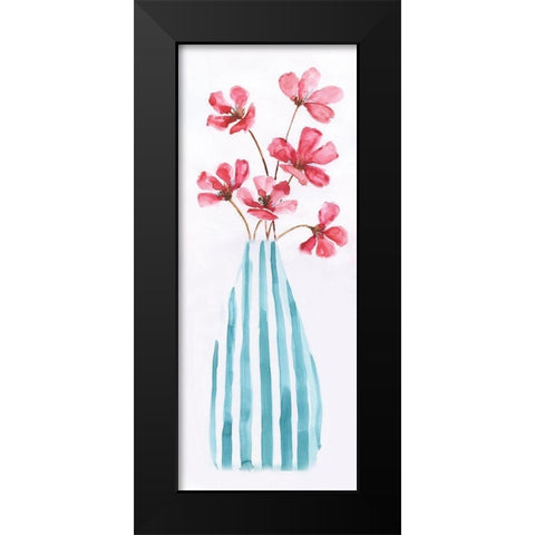 Flower Fun II Black Modern Wood Framed Art Print by Nan