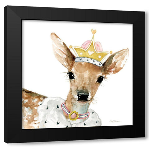 Glamour Girls Deer Black Modern Wood Framed Art Print with Double Matting by Robinson, Carol