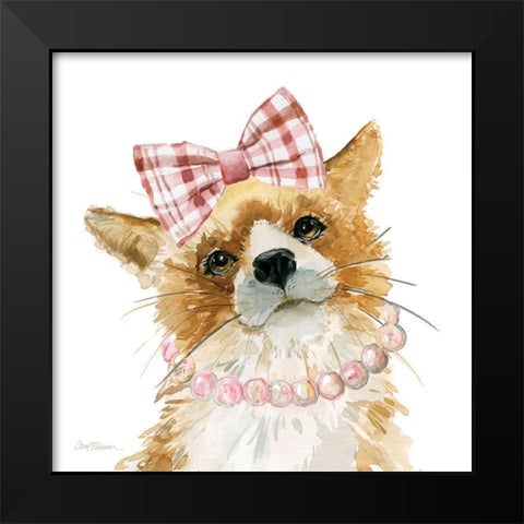 Glamour Girls Fox Black Modern Wood Framed Art Print by Robinson, Carol