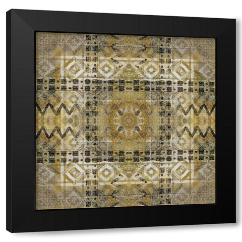 Kaleidoscope Tribal Black Modern Wood Framed Art Print with Double Matting by Nan