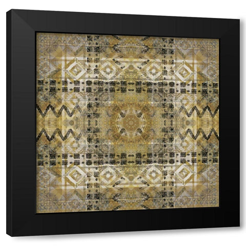 Kaleidoscope Tribal Black Modern Wood Framed Art Print by Nan