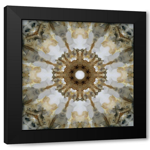 Kaleidoscope Honey Gray Black Modern Wood Framed Art Print by Nan