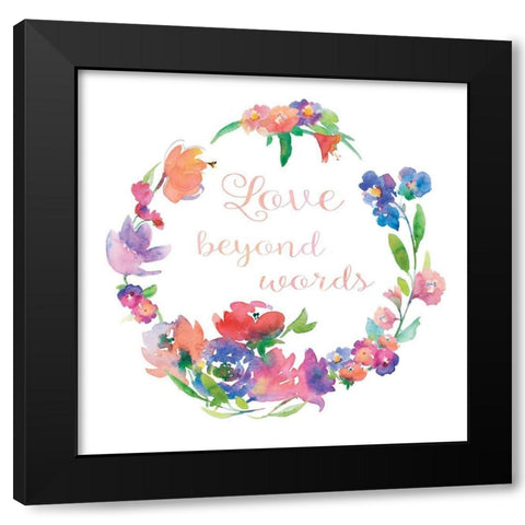 Love Beyond Words Black Modern Wood Framed Art Print with Double Matting by Troise Heidel, Theresa