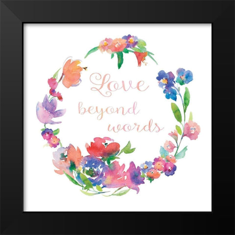 Love Beyond Words Black Modern Wood Framed Art Print by Troise Heidel, Theresa
