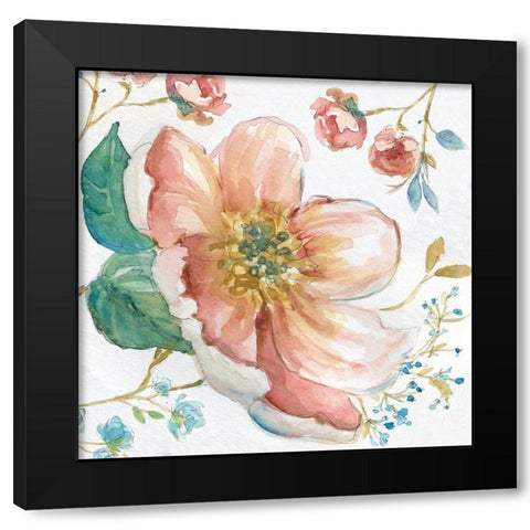 Pastel Garden I Black Modern Wood Framed Art Print by Robinson, Carol