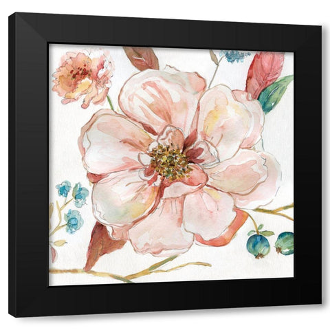 Pastel Garden II Black Modern Wood Framed Art Print with Double Matting by Robinson, Carol