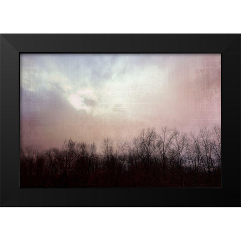 Soft Sky Black Modern Wood Framed Art Print by Nan