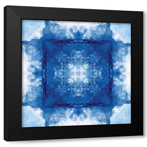 Indigo Wash Kaleidoscope I Black Modern Wood Framed Art Print with Double Matting by Nan