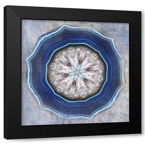 Kaleidoscope Blue Agate I Black Modern Wood Framed Art Print with Double Matting by Weisz, Irene