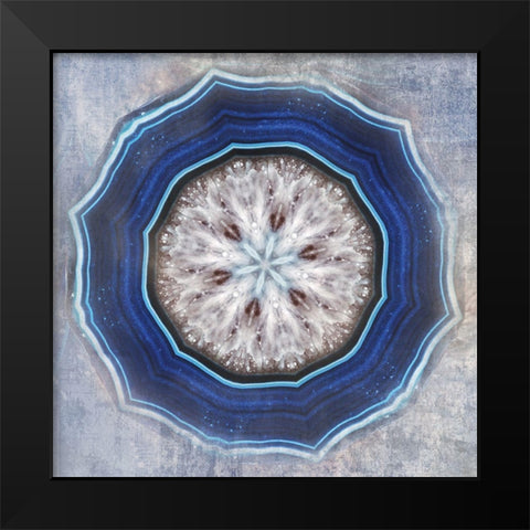 Kaleidoscope Blue Agate I Black Modern Wood Framed Art Print by Weisz, Irene