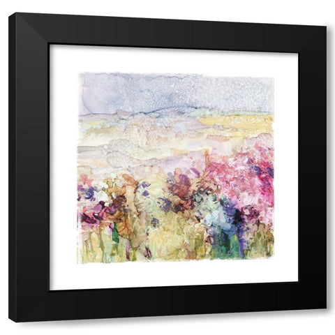 Floral Fields Black Modern Wood Framed Art Print with Double Matting by Robinson, Carol