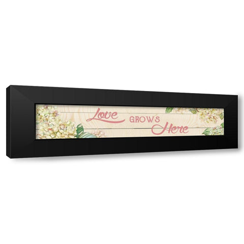 Love Grows Here Black Modern Wood Framed Art Print with Double Matting by Robinson, Carol