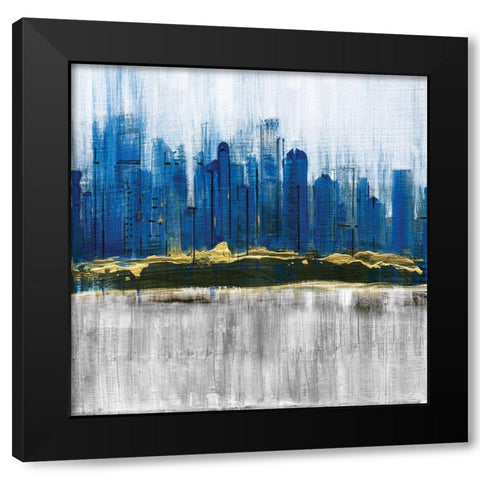 Sapphire City Black Modern Wood Framed Art Print with Double Matting by Jill, Susan