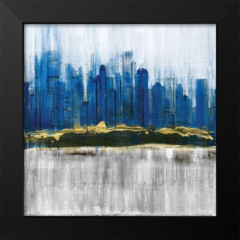 Sapphire City Black Modern Wood Framed Art Print by Jill, Susan