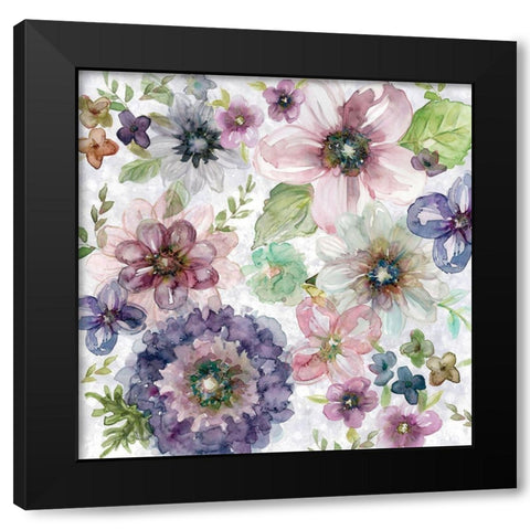 Plum Garden Black Modern Wood Framed Art Print with Double Matting by Robinson, Carol