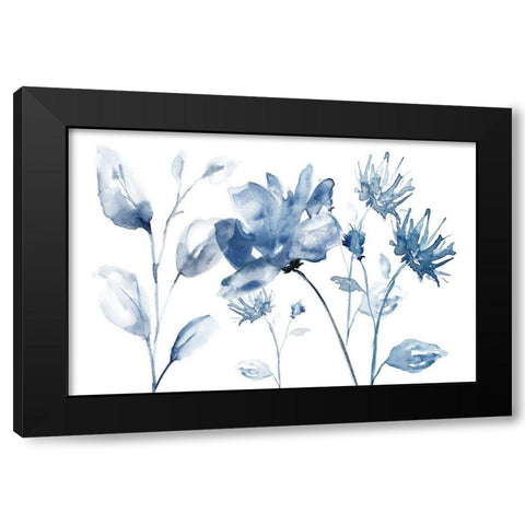 Translucent Blues II Black Modern Wood Framed Art Print by Nan