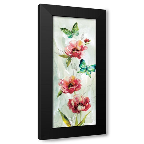 Butterfly Welcome Black Modern Wood Framed Art Print with Double Matting by Robinson, Carol