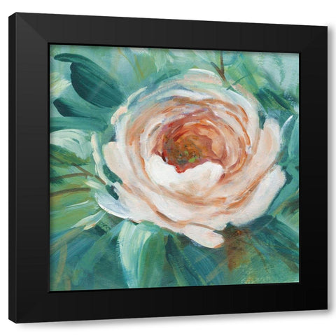 Coral Black Modern Wood Framed Art Print with Double Matting by Robinson, Carol