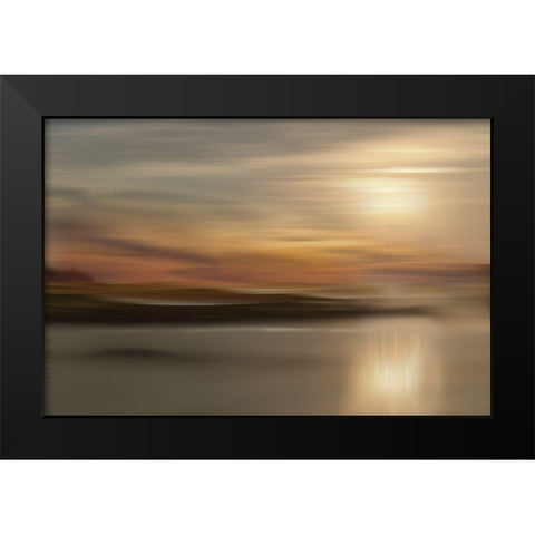 Mystic Lake Black Modern Wood Framed Art Print by Nan