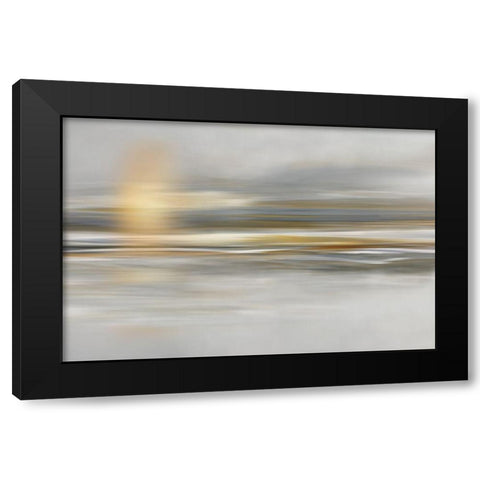 Soft Sea Black Modern Wood Framed Art Print with Double Matting by Nan