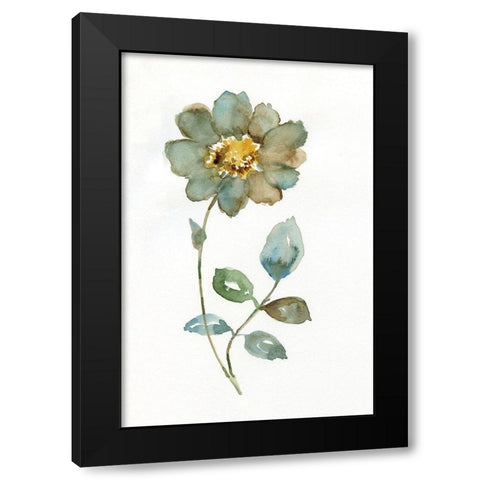 Simple Petals I Black Modern Wood Framed Art Print with Double Matting by Nan