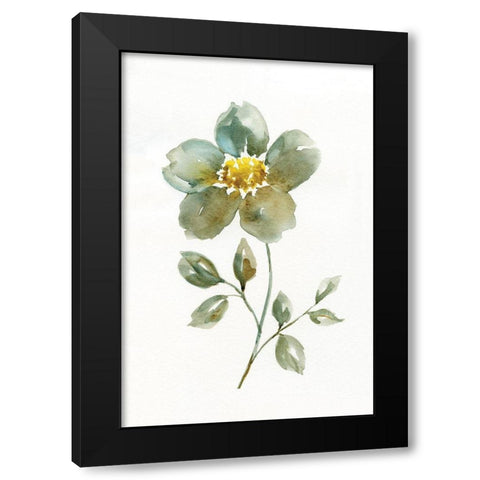 Simple Petals II Black Modern Wood Framed Art Print by Nan