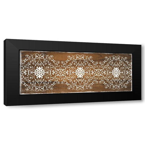 Boho Panel Black Modern Wood Framed Art Print with Double Matting by CAD DESIGNS