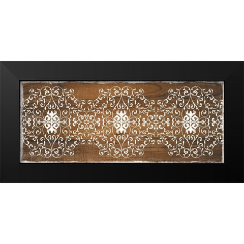 Boho Panel Black Modern Wood Framed Art Print by CAD DESIGNS