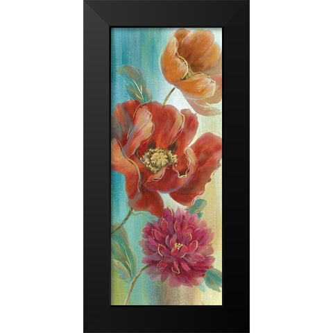 Poppy Panel Red I Black Modern Wood Framed Art Print by Nan