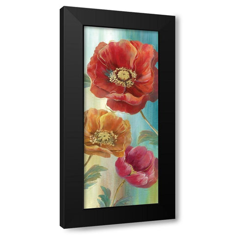 Poppy Panel Red II Black Modern Wood Framed Art Print with Double Matting by Nan