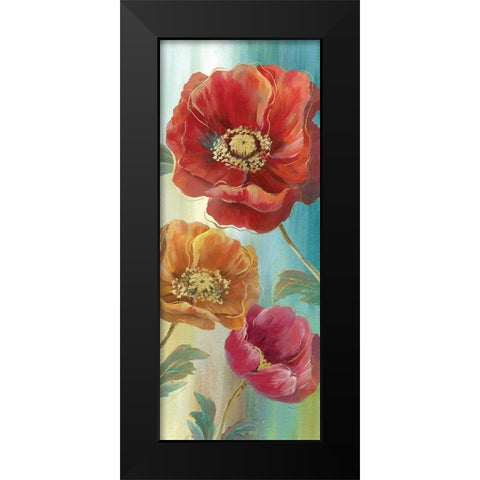 Poppy Panel Red II Black Modern Wood Framed Art Print by Nan