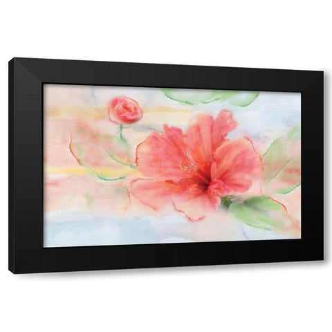 Hibiscus Black Modern Wood Framed Art Print by Nan