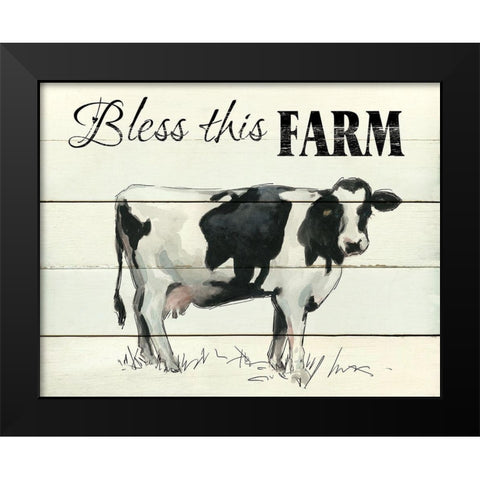 Bless This Farm Black Modern Wood Framed Art Print by Robinson, Carol