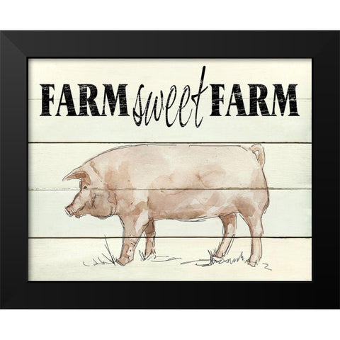 Farm Sweet Farm Black Modern Wood Framed Art Print by Robinson, Carol