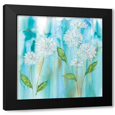 White Garden Flow Black Modern Wood Framed Art Print with Double Matting by Robinson, Carol