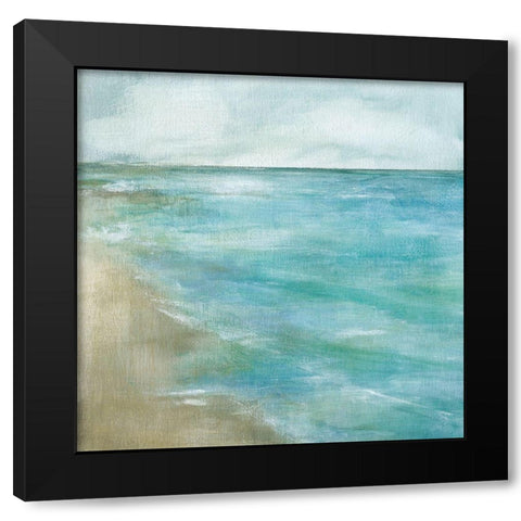 Gentle Tides Black Modern Wood Framed Art Print with Double Matting by Robinson, Carol