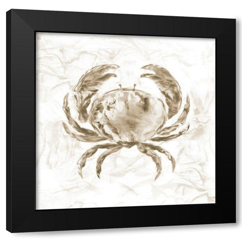 Soft Marble Coast Crab Black Modern Wood Framed Art Print with Double Matting by Nan