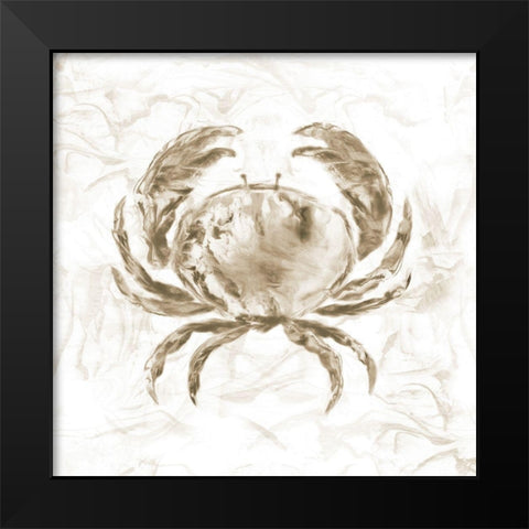 Soft Marble Coast Crab Black Modern Wood Framed Art Print by Nan