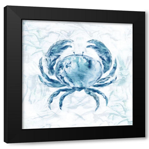 Blue Marble Coast Crab Black Modern Wood Framed Art Print with Double Matting by Nan