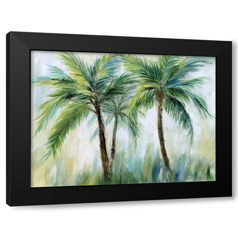 Palm Sensation Black Modern Wood Framed Art Print by Nan
