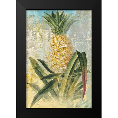 Botanical Pineapple Black Modern Wood Framed Art Print by Nan